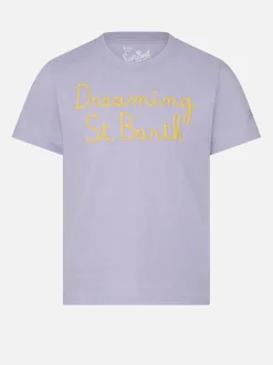 T-shirt da bambina con ricamo Dreaming St. Barth