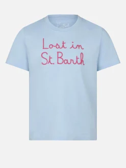 T-shirt da bambina con ricamo Lost in St. Barth