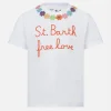 T-shirt da bambina con ricamo margherita e patch
