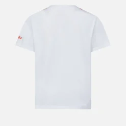 T-shirt da bambina con ricamo margherita e patch