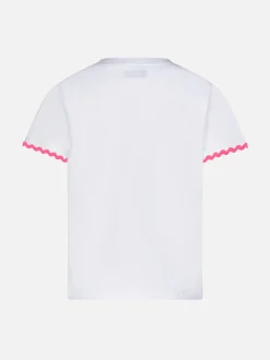 T-shirt da bambina con scritta e ricamo Princess à la plage
