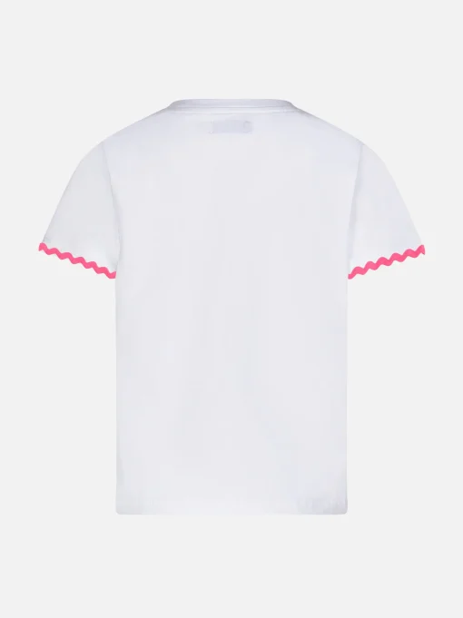 T-shirt da bambina con scritta e ricamo Princess à la plage