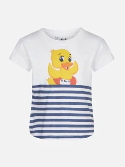 T-shirt da bambina con stampa papere