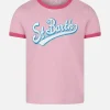 T-shirt da bambina in cotone con stampa St. Barth