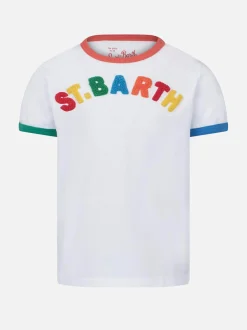 T-shirt da bambina in cotone con ricamo