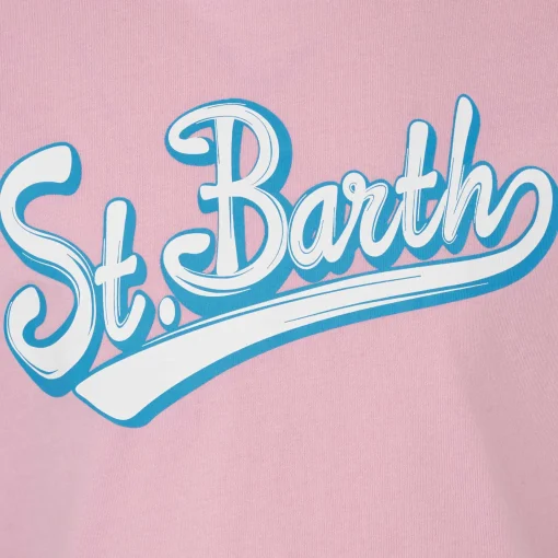 T-shirt da bambina in cotone con stampa St. Barth