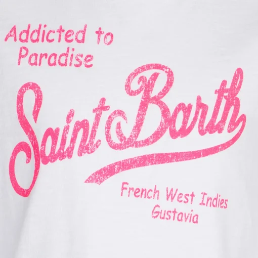 T-shirt da bambina in cotone con stampa Saint Barth