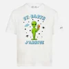 T-shirt da bambino in cotone con stampa aliena