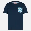 T-shirt da bambino in cotone con stampa squali sul taschino