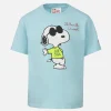 T-shirt da bambino in cotone con stampa Snoopy e ricamo St. Barth is cool | EDIZIONE SPECIALE SNOOPY PEANUTS