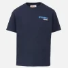 T-shirt da bambino in cotone con stampa di cartoline Mykonos dipendenti