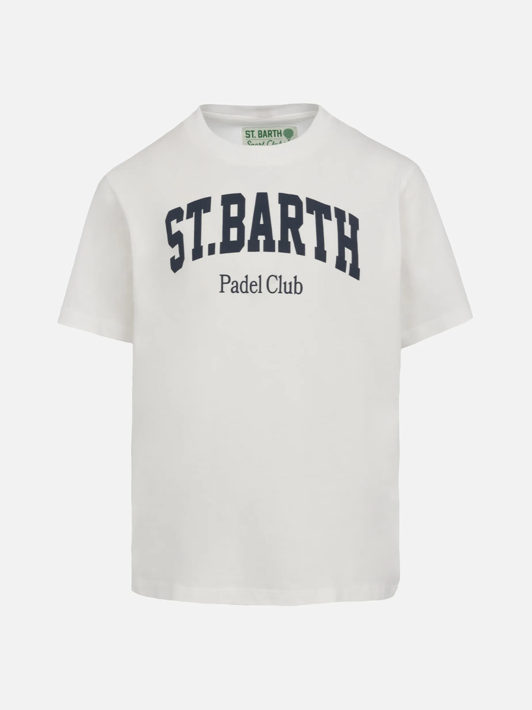 T-shirt da bambino in cotone con scrittaSt. Stampa del club di padel Barth