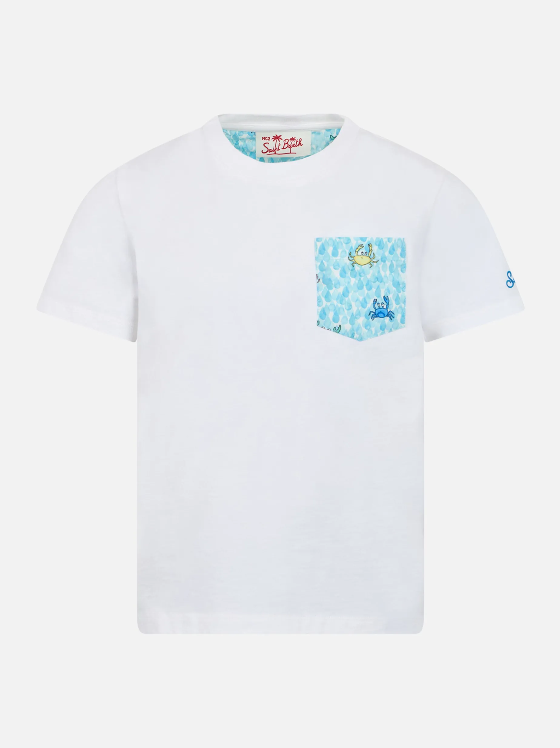 T-shirt da bambino in cotone Kea con taschino stampato