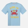 T-shirt da bambino in cotone con stampa granchio King of the Beach