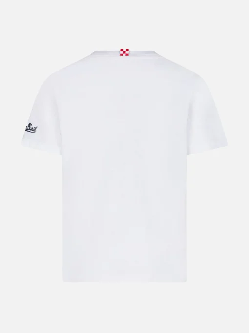 T-shirt da bambino in cotone con stampa Surfer in St. Barth