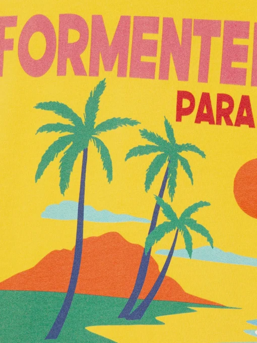 T-shirt da bambino in cotone con stampa di cartoline di Formentera