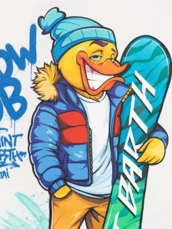 T-shirt da bambino in cotone pesante Luton con stampa Crypto Duck Snow | EDIZIONE SPECIALE CRYPTO PUPPETS
