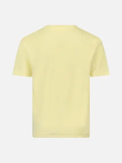 T-shirt da bambino in spugna giallo pallido Gary con ricamo St. Barth