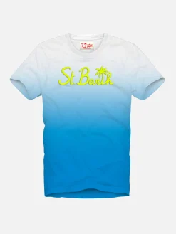 T-shirt da bambino tie dye con ricamo