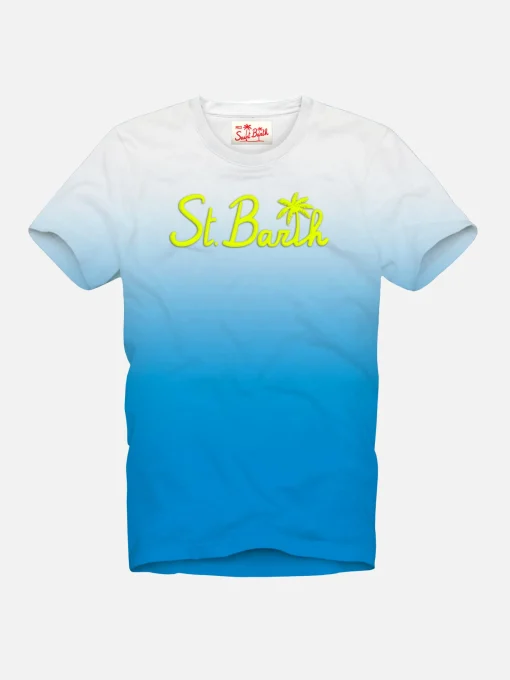 T-shirt da bambino tie dye con ricamo
