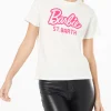 T-shirt da donna in cotone pesante con stampa Barbie St. Barth | EDIZIONE SPECIALE BARBIE