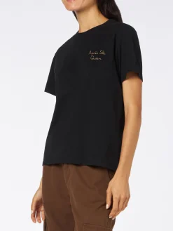 T-shirt da donna in cotone pesante con ricamo Aprés Ski Queen