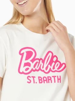 T-shirt da donna in cotone pesante con stampa Barbie St. Barth | EDIZIONE SPECIALE BARBIE