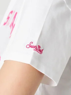 T-shirt da donna in cotone con stampa St. Barth Padel Club