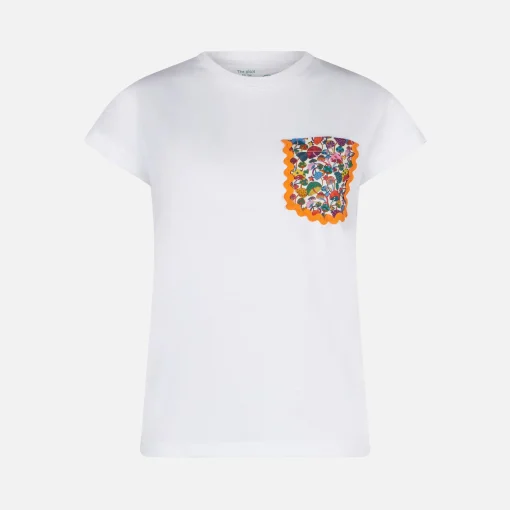 T-shirt da donna in cotone con taschino