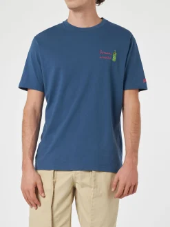 T-shirt da uomo classic fit in jersey di cotone Portofino con ricamo Domani smetto
