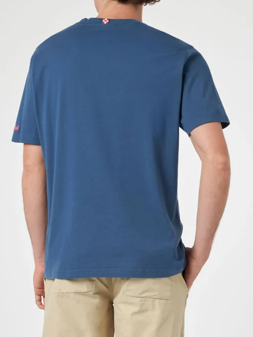 T-shirt da uomo classic fit in jersey di cotone Portofino con ricamo Domani smetto