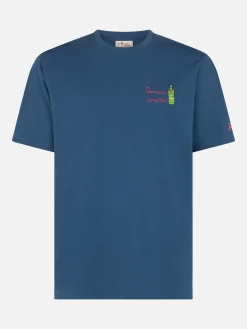 T-shirt da uomo classic fit in jersey di cotone Portofino con ricamo Domani smetto