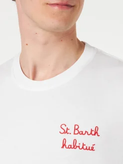 T-shirt da uomo con ricamo St. Barth habituè