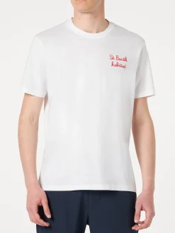 T-shirt da uomo con ricamo St. Barth habituè