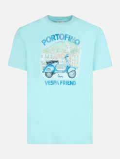 T-shirt da uomo con stampa piazzata Portofino Vespa Friend | EDIZIONE SPECIALE VESPA