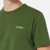 T-shirt da uomo Dover in jersey di cotone verde militare con ricamo St. Barth