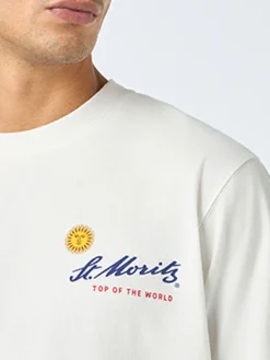 T-shirt da uomo in cotone pesante Arnott con stampa sole St. Moritz | ST. MORITZ TOP OF THE WORLD SPECIAL EDITION
