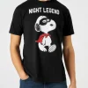 T-shirt da uomo in cotone con stampa Snoopy night legend | SNOOPY - EDIZIONE SPECIALE PEANUTS™