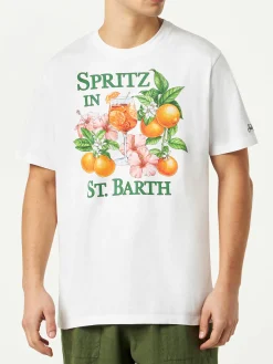 T-shirt da uomo in cotone con stampa colorata