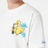 T-shirt da uomo in cotone con stampa piazzata fronte e retro Cryptopuppets Ducky Bollicine | EDIZIONE SPECIALE CRYPTOPUPPETS