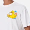 T-shirt da uomo in cotone con stampa piazzata fronte e retro Cryptopuppets Ducky Aperitif | EDIZIONE SPECIALE CRYPTOPUPPETS