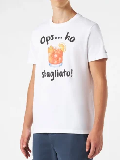 T-shirt da uomo in cotone con stampa bevanda Sbagliato