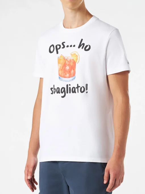 T-shirt da uomo in cotone con stampa bevanda Sbagliato