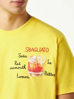 T-shirt da uomo in cotone con stampa bicchiere Sbagliato
