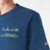 T-shirt da uomo in cotone con ricamo Finchè c'è GIN c'è SPERANZA