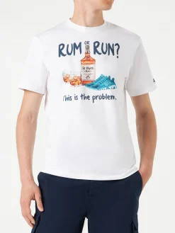 T-shirt da uomo in cotone con stampa Rum or Run