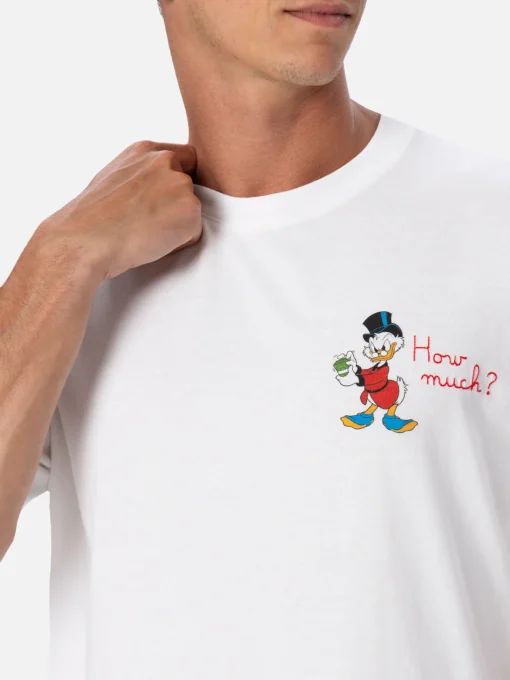 T-shirt da uomo in cotone con stampa e ricamo Paperoni | ©EDIZIONE SPECIALE DISNEY