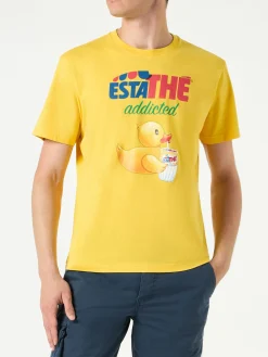 T-shirt da uomo in cotone con stampa papera Estathé | ESTATHE' EDIZIONE SPECIALE
