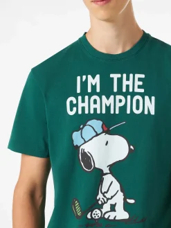 T-shirt da uomo in cotone trattamento vintage con stampa Snoopy | SNOOPY - EDIZIONE SPECIALE PEANUTS™