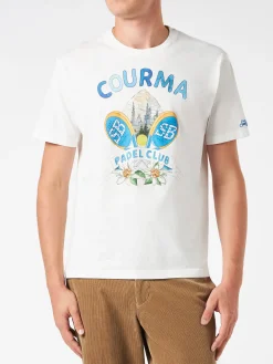 T-shirt da uomo in cotone pesante con stampa Courma Padel Club